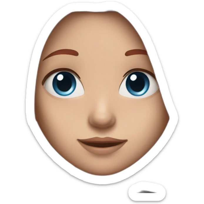 a girl with straight long cherry red hair, with black shirt, blue eyes sticker