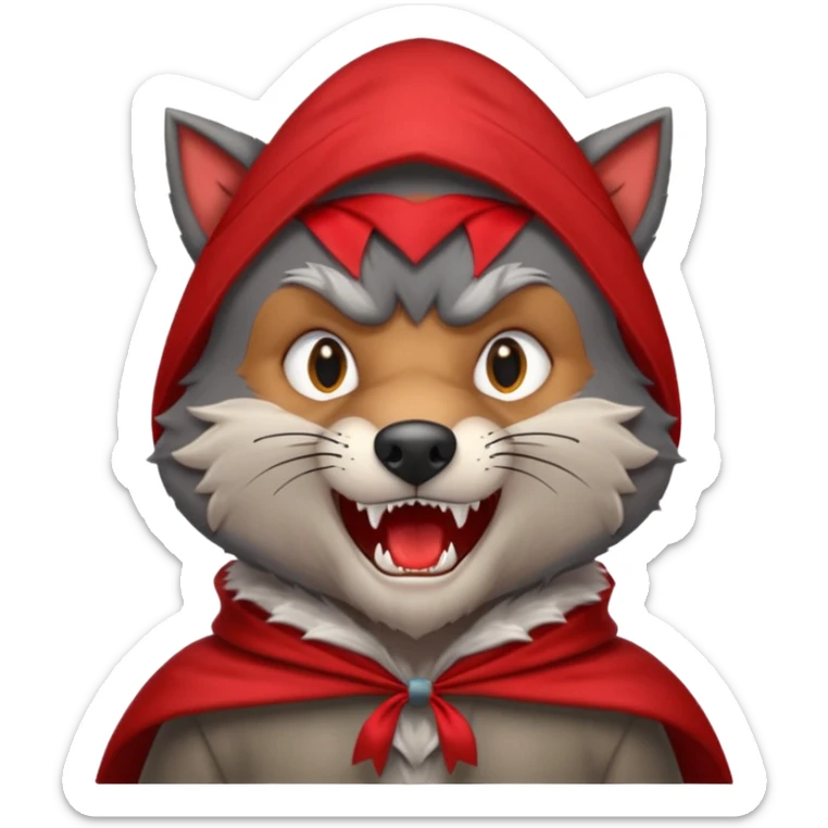 the Big Bad Wolf in the story of Little Red Riding Hood sticker