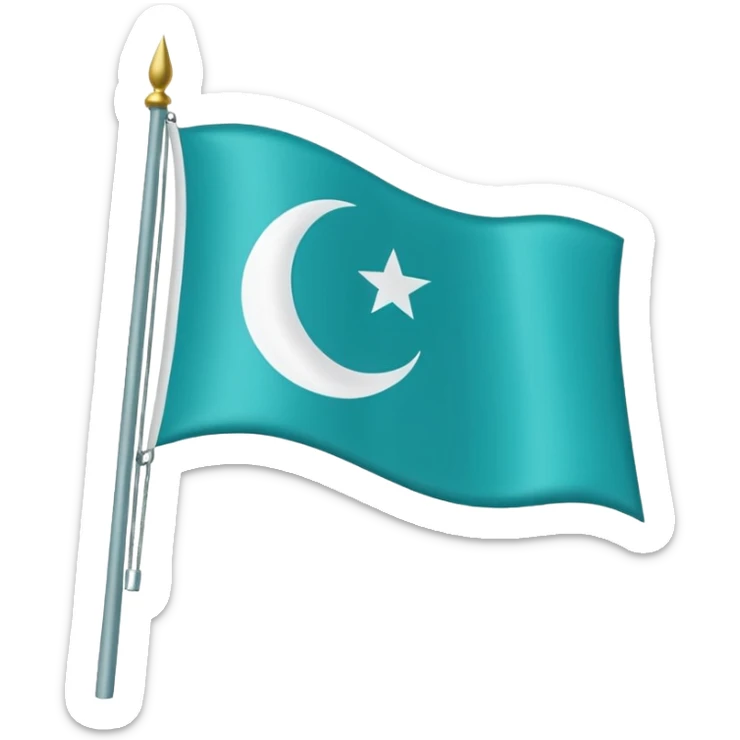 Turkuaz renginde türk bayrağı yapar mısın. Bayrak. I want to flag. 🇹🇷 Like this but turquoise. İt's must be turquoise  sticker