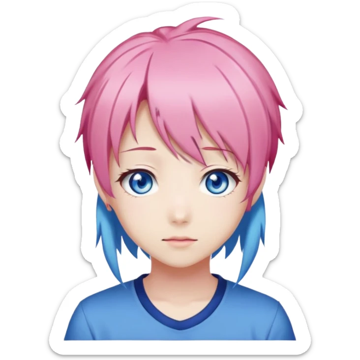Ai Hoshino anime character with pink hair and blue eyes from Oshi no Ko sticker