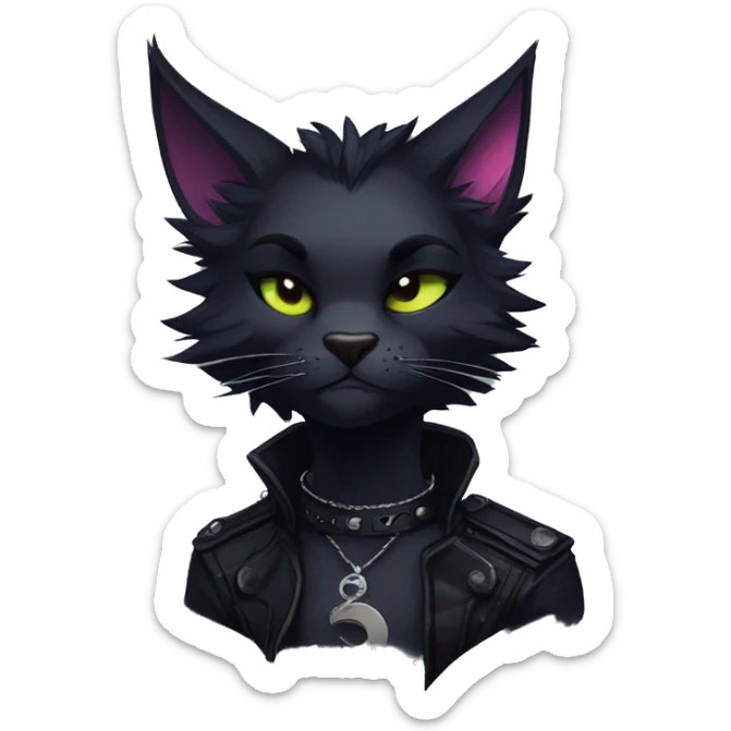 Edgy sharp anthro punk black cat animal furry by Falvie, LiLaiRa, griffsnuff, AngieWolf sticker