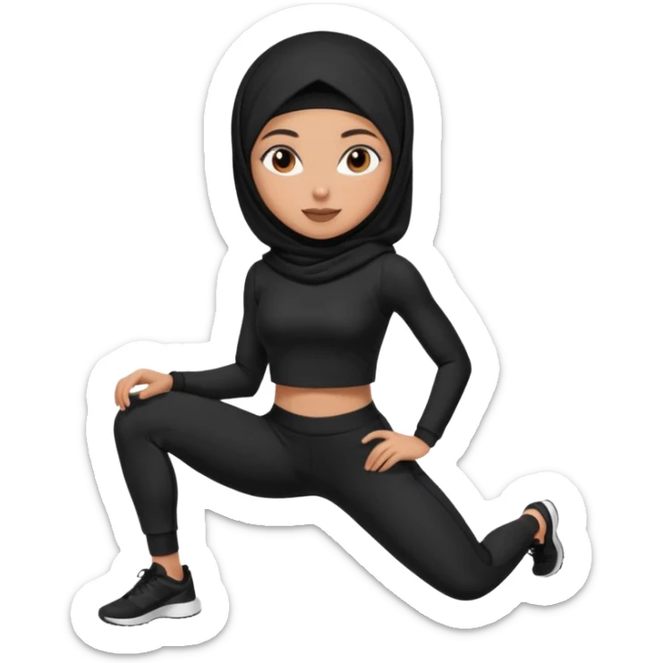 girl wearing a black hijab and is a fitness trainer sticker