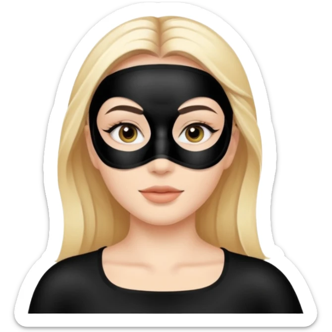 young woman with black facial treatment mask, skincare style spaces beauty sticker