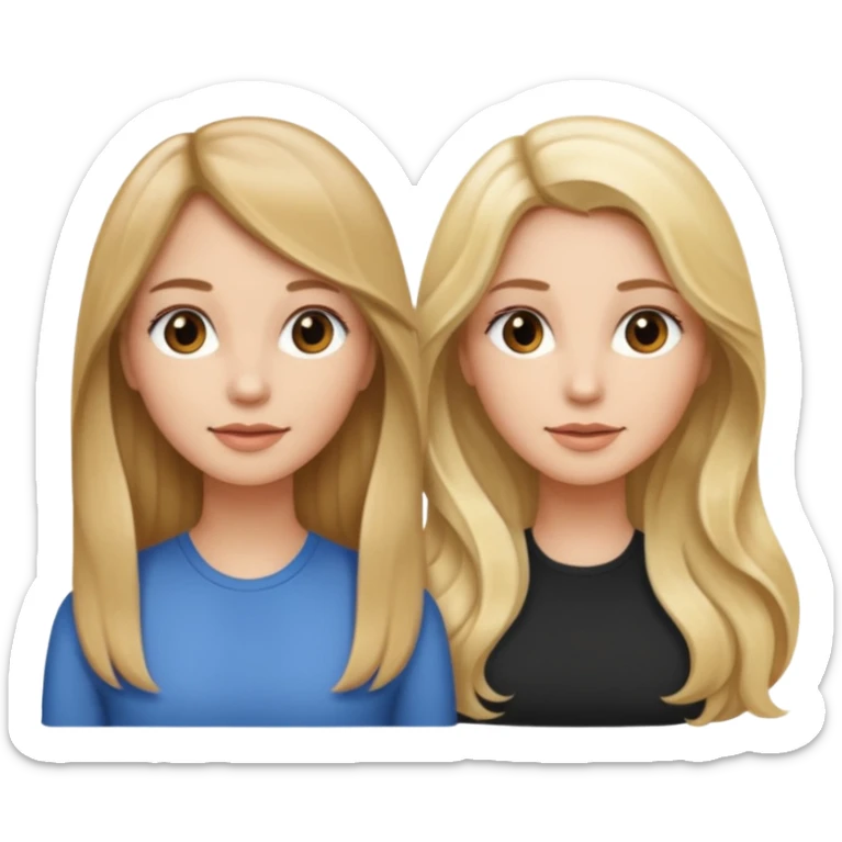 Uma cabelo loiro lizo e grande outra cabelo ondulado meio castanho meio loiro e outra lizo castanho sticker