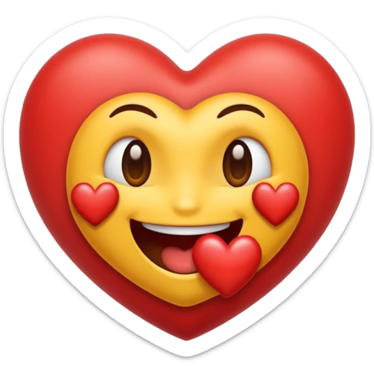 creame un emoji de una carita titando un beso de corazon hacia adelante sticker