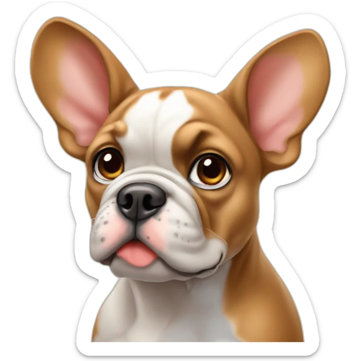 Fawn France-BullDog with big ears sticker