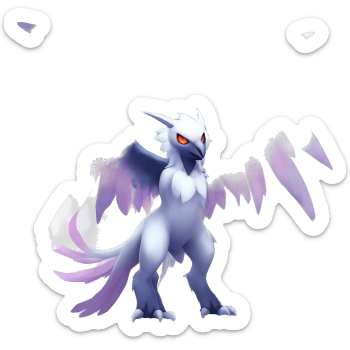  cool edgy colorful angelic ethereal Absol-Noibat-Fakemon full body sticker