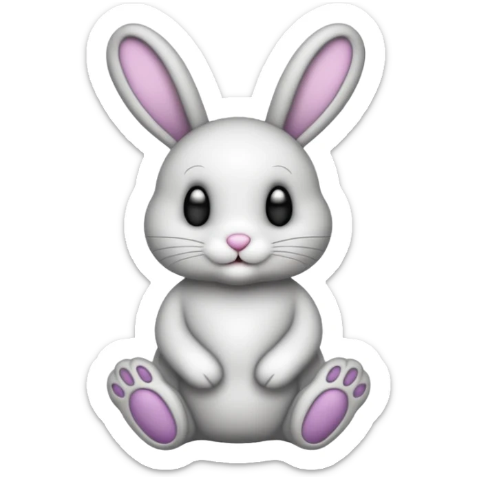 Emoji pour twitch d'une peluche lapin squelette noir faisant signe de la patte avec le texte:"Hi !" sticker