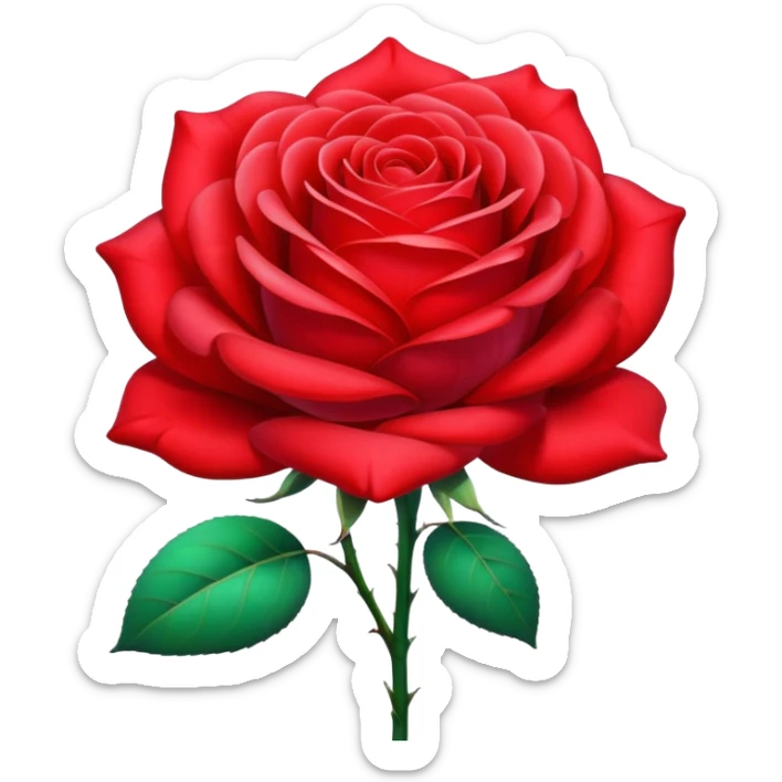 Vivid red color rose with acrylic opalescent petals, 8k hd quailty  sticker