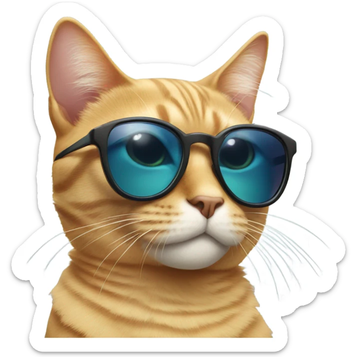 Cat with sunglasses sticker
