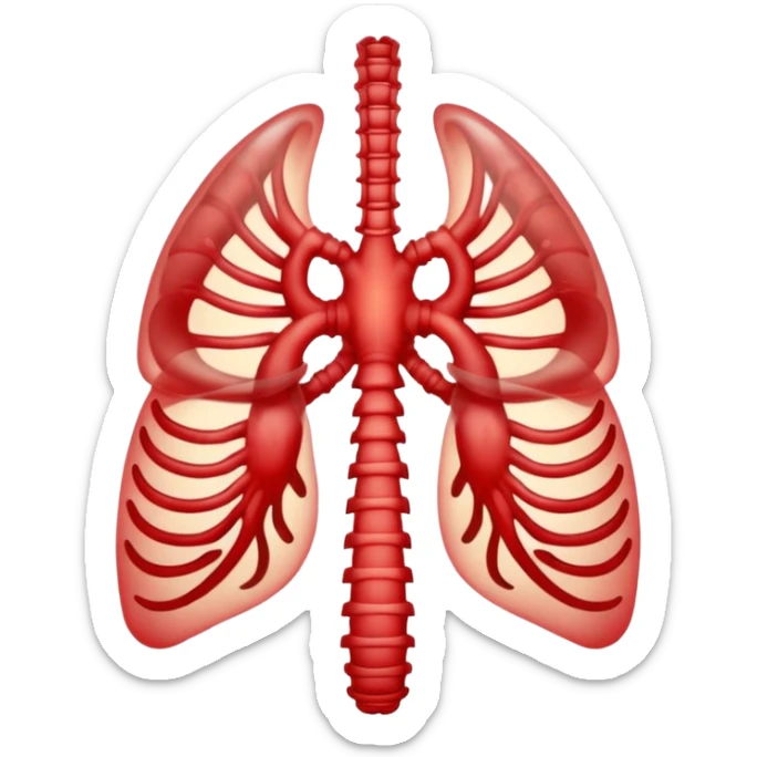 Minimalist emoji-style sticker of a ribcage x-ray with a curled-up demon inside, lines in faint white on black background, subtle red eye glow



 sticker