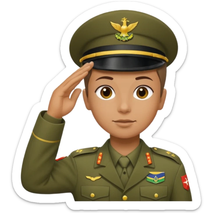 É PRA FAZER O UNIFORME DO **EXÉRCITO BRASILEIRO** NESSE SOLDADO FAZENDO CONTINÊNCIA  sticker