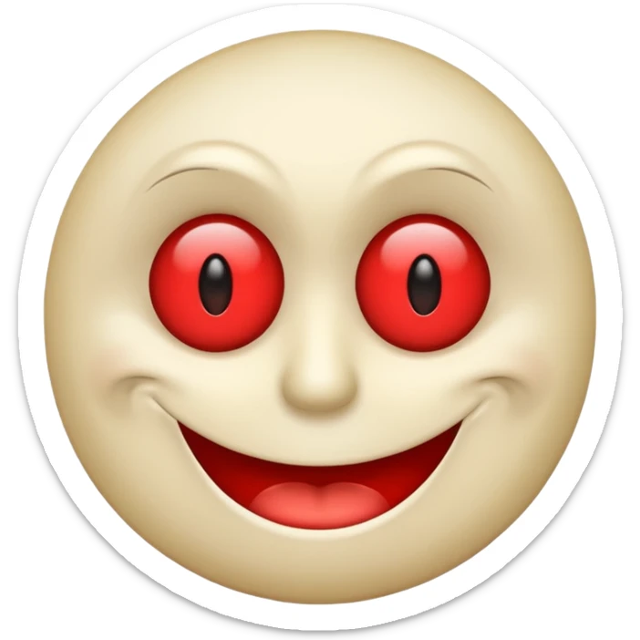 Insane smiley face  who wants to spend money and looks evil but make it with red tired eyes because it’s addicted  sticker