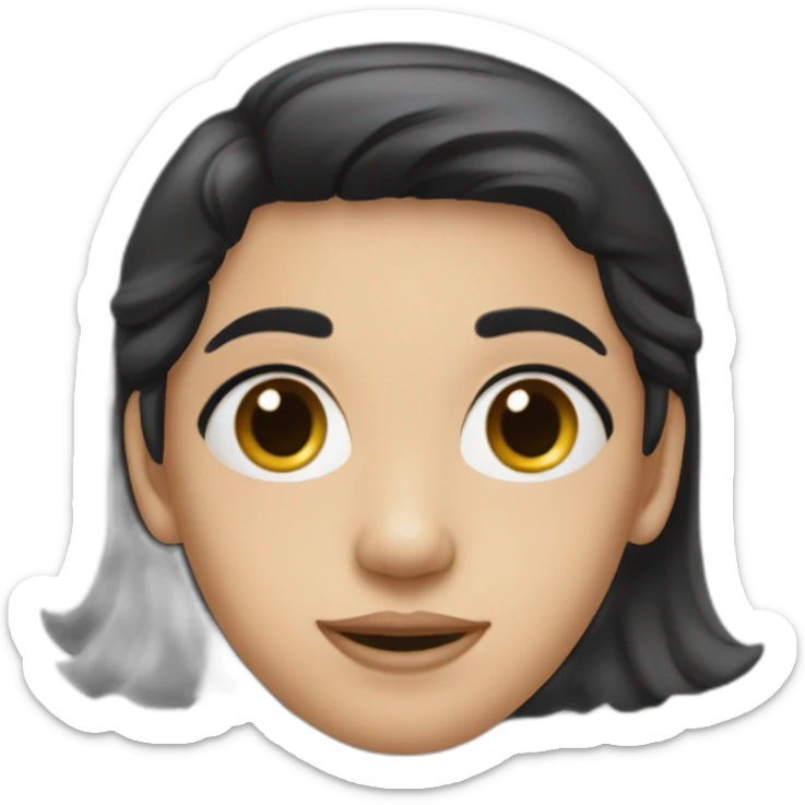 Black hair positive canthal tilt, oval face, facial harmony big eyes, facial symmetry sticker