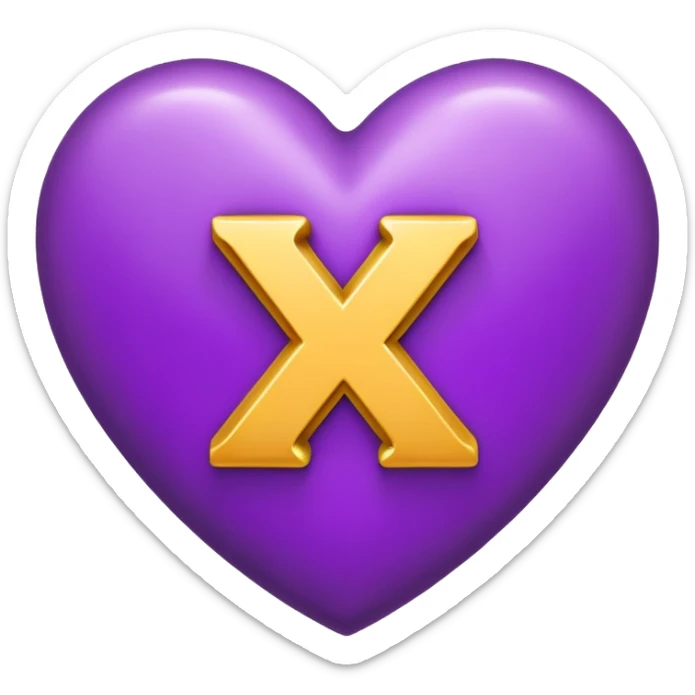 The white Letter “x” inside a Purple Heart sticker