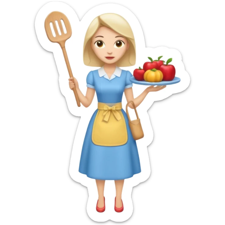 ligth woman wearing housewife clothes full body  sticker