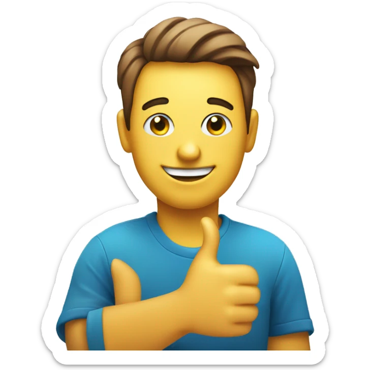 only face,Smiling emoji, wide eyes, thumbs-up, holding report, celebrating success. sticker