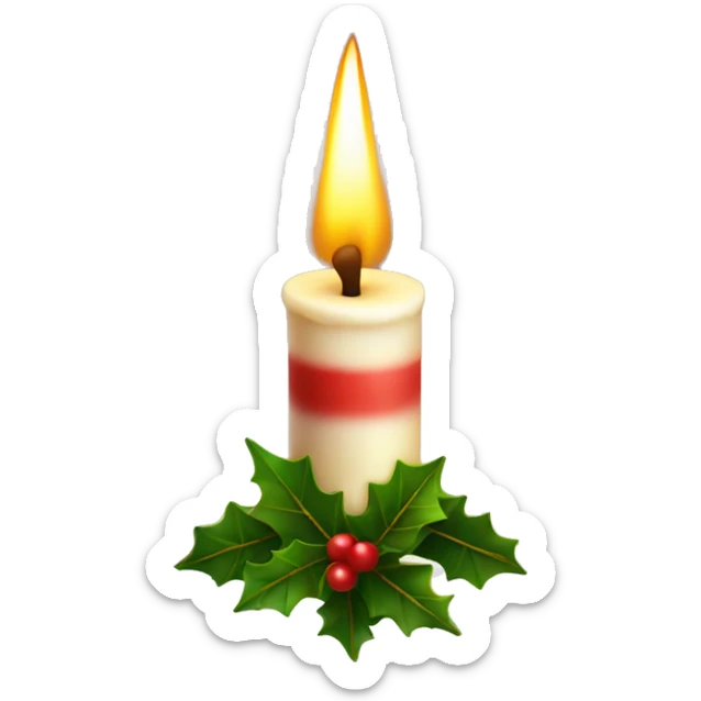 christmas candle sticker