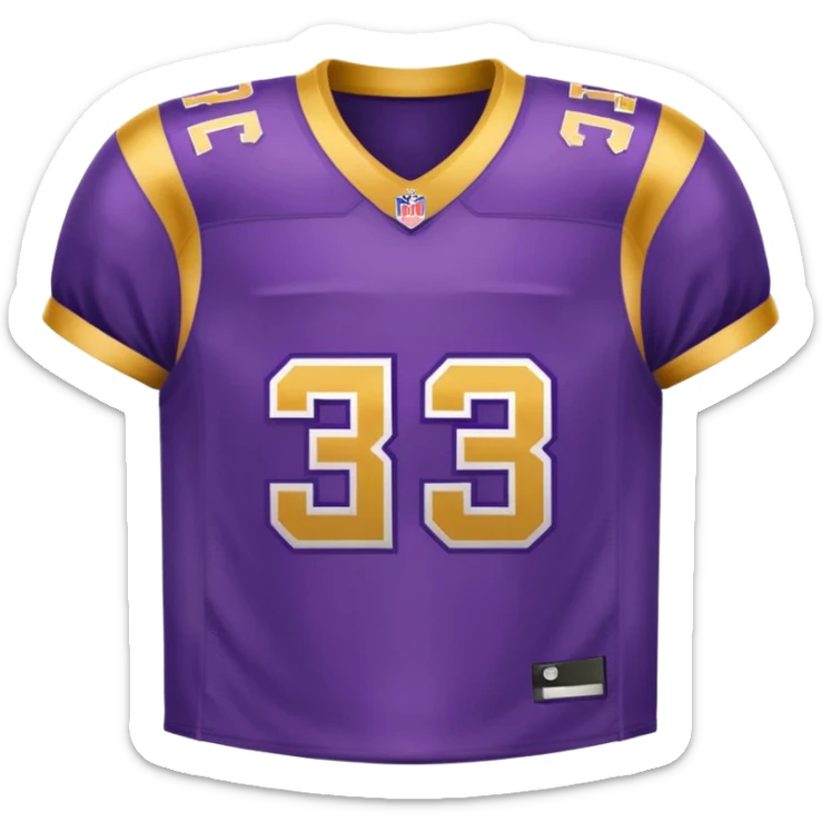 football jersey mostly purple with gold accents with number 13 on the front sticker