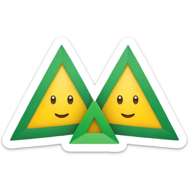 The Fast Forward emoji ⏩ of two triangles but in Brazilian colors. NOT HUMAN OR CHARACTER, JUST THE ICON. sticker