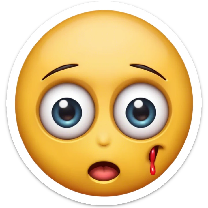 emoji with eyeballs popping out of head like a cartoon character sticker