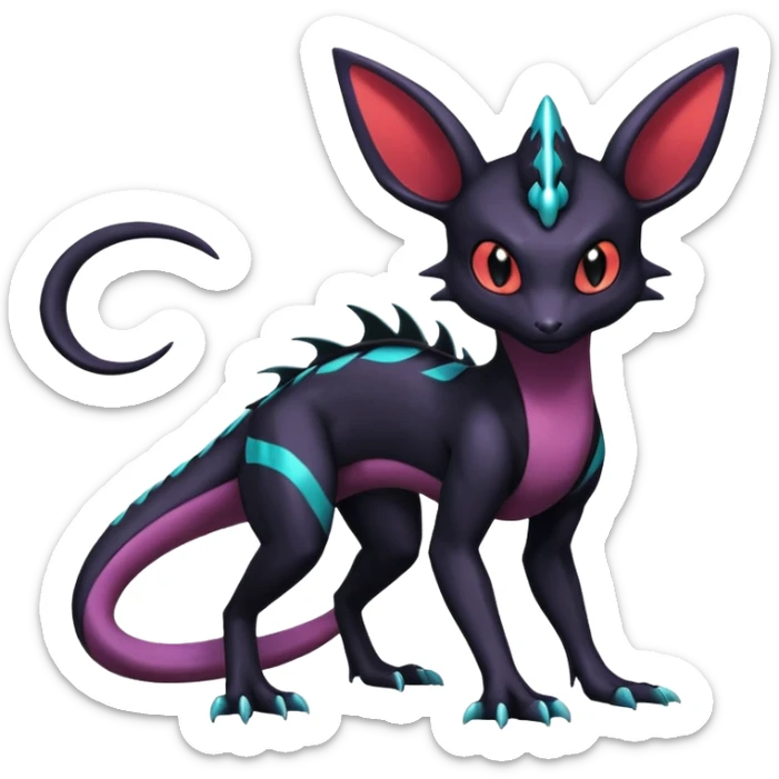 Shiny Salandit-Umbreon-Noivern-Noibat-Hybrid (Full body) sticker