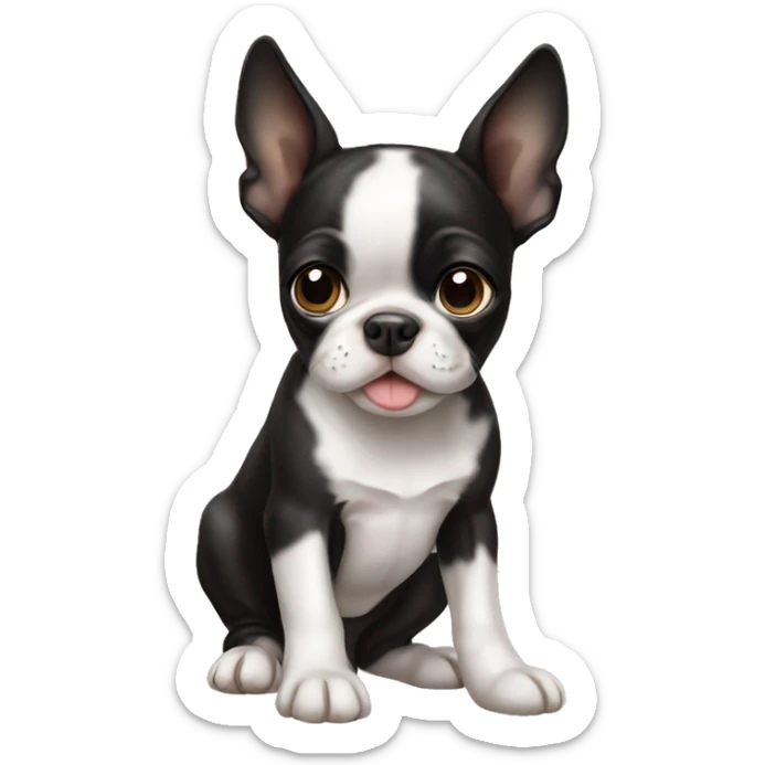 Boston terrier puppy sticker