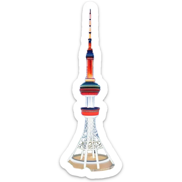 N Seoul Tower Landmark Emoji – Showing the tower atop Namsan Mountain with city lights in the background. sticker