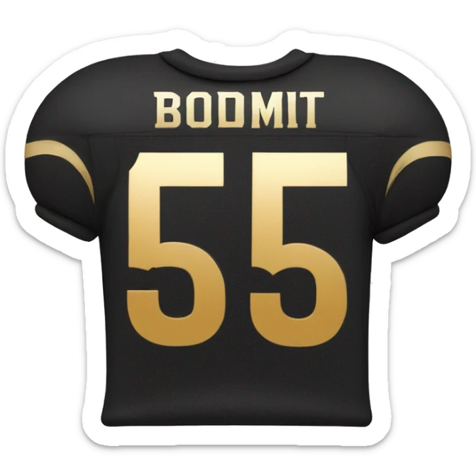 black football player number 5 wearing primary red secondary gold football jersey sticker