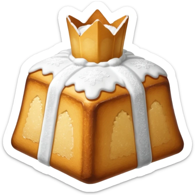 Generami l’emoji di un pandoro con lo zucchero a velo sopra. La forma del pandoro è quella standard  sticker