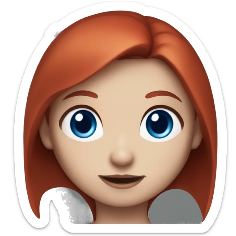 vampire girl with straight red hair and blue eyes, fair skin sticker