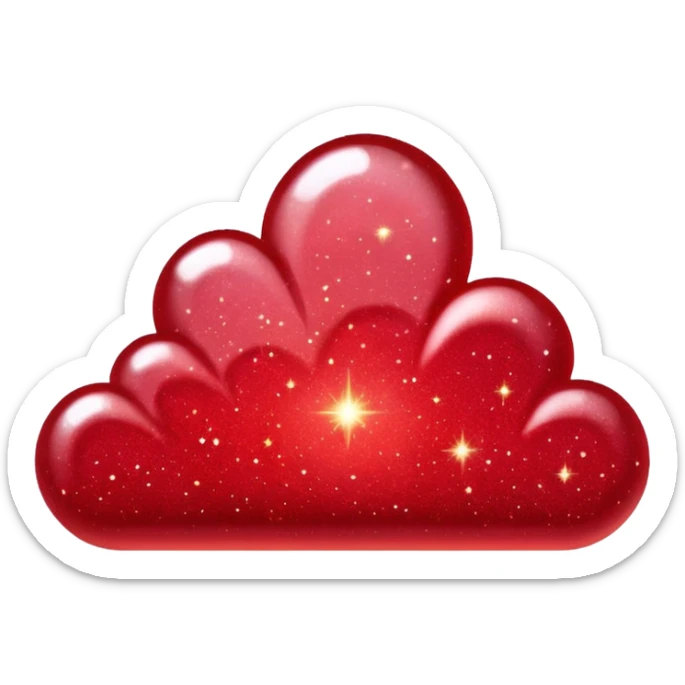 red glitter sky sticker