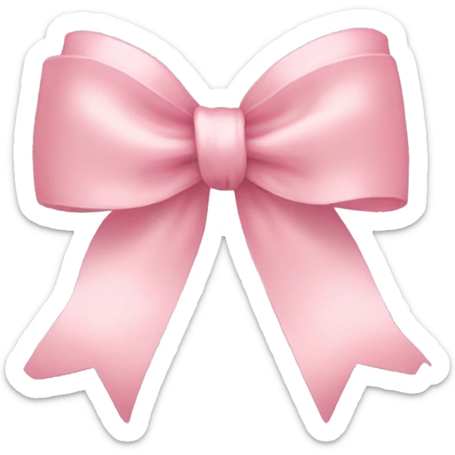 light pink ribbon bow sticker