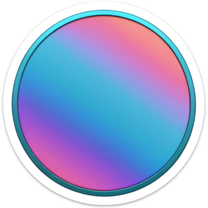 
coin color in in gradient of turquoise, blue, pink, purple, and coral metal texture
Rotate coin 125 degree   sticker
