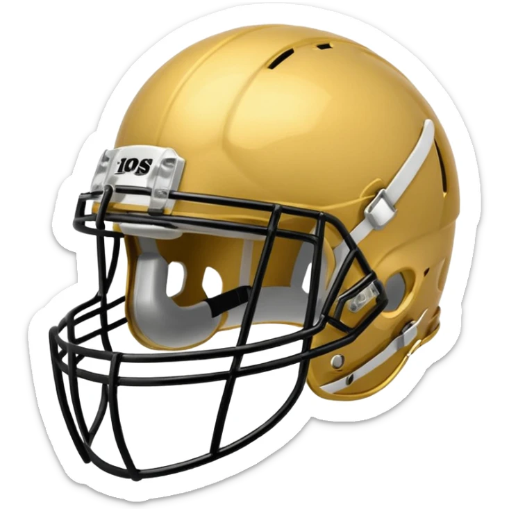 College football player helmet in gold color sticker