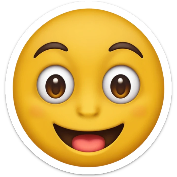Make a dark and funny face of a yellow emoji and his eyes is looking silly and his mouth is also looking City I make it dark to look sticker