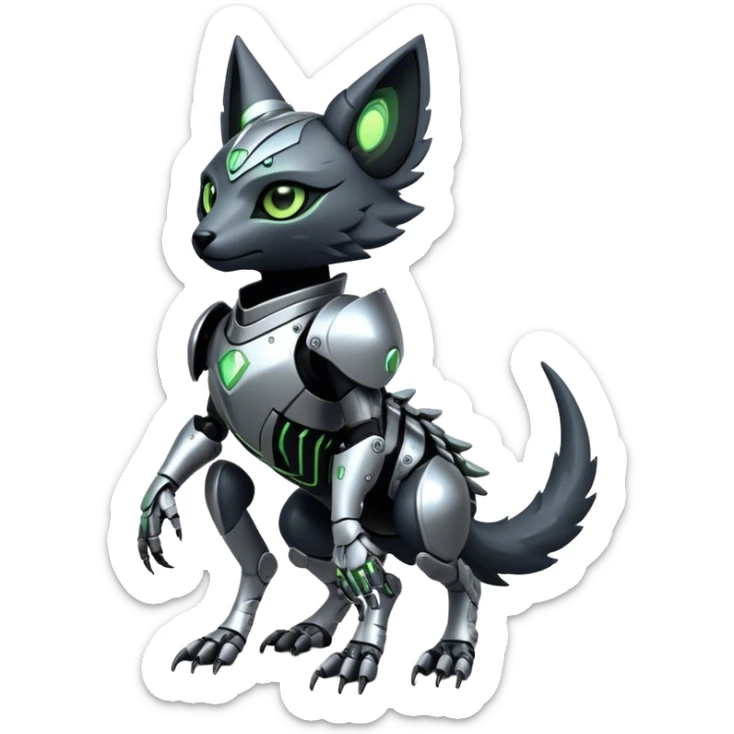 Modern Futuristic Cool Wicked Advanced Cyborg-Vernid-Trico-species by LiLaiRa full body sticker