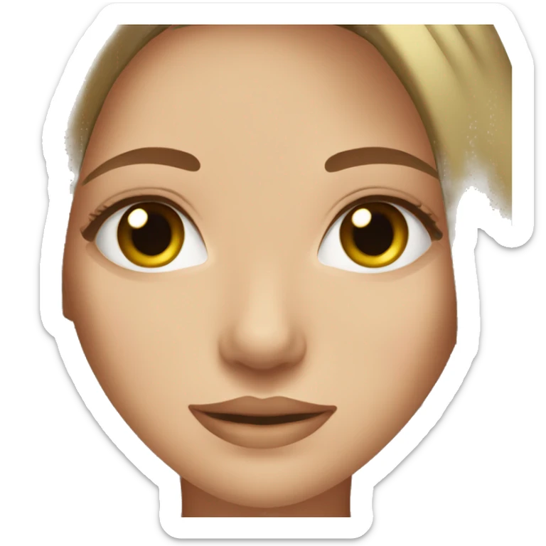 beautiful girl green eyes straight light brown hair sticker