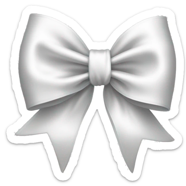white satin bow sticker