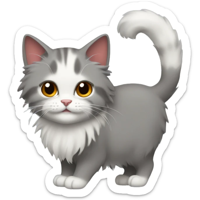 2 cats, first red girl, the second forest cat with long hair and gray Color  sticker