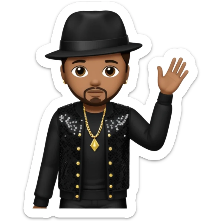 The-Dream, R&B Singer (b.1977) with dark brown hair, black sequin tour outfit  sticker