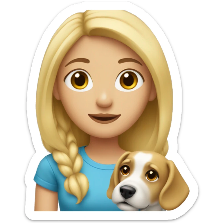 blonde girl with dog sticker