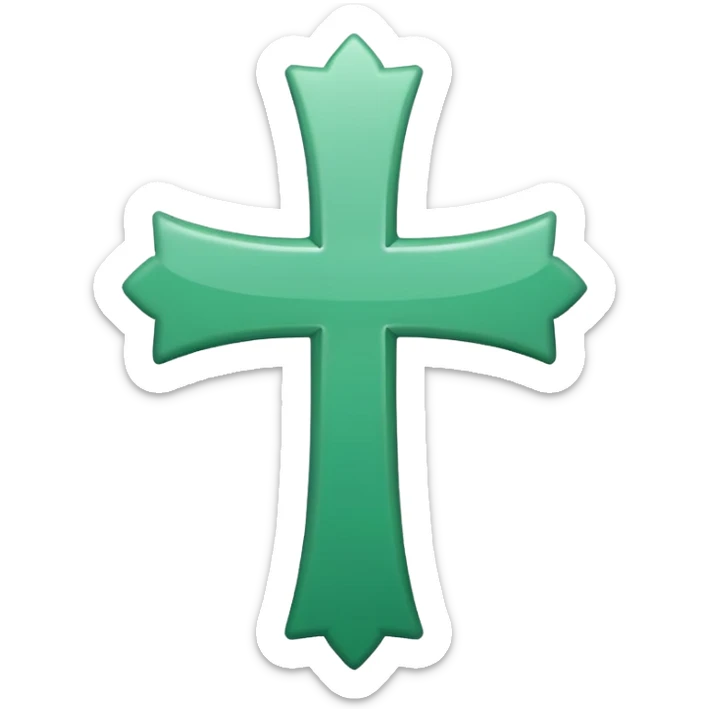 change the red cross emoji color to only green cross color sticker