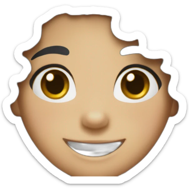 Doctor Girl with curly black hair and mild freckles laughing sticker