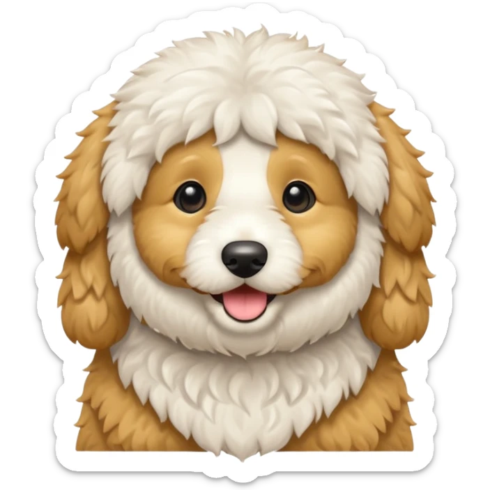 Can you make me an emoji of an all white mini golden-doodle  sticker