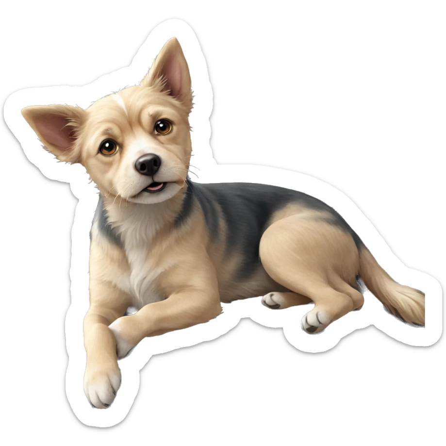 realistic dog portrait in focus sticker