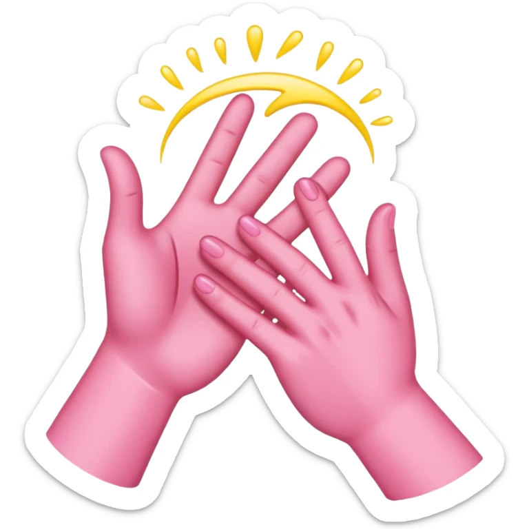 2D yellow pinky-promise/Pinky swear/ pinky handshake gesture emoji, bold outline, transparent 1024×1024. sticker