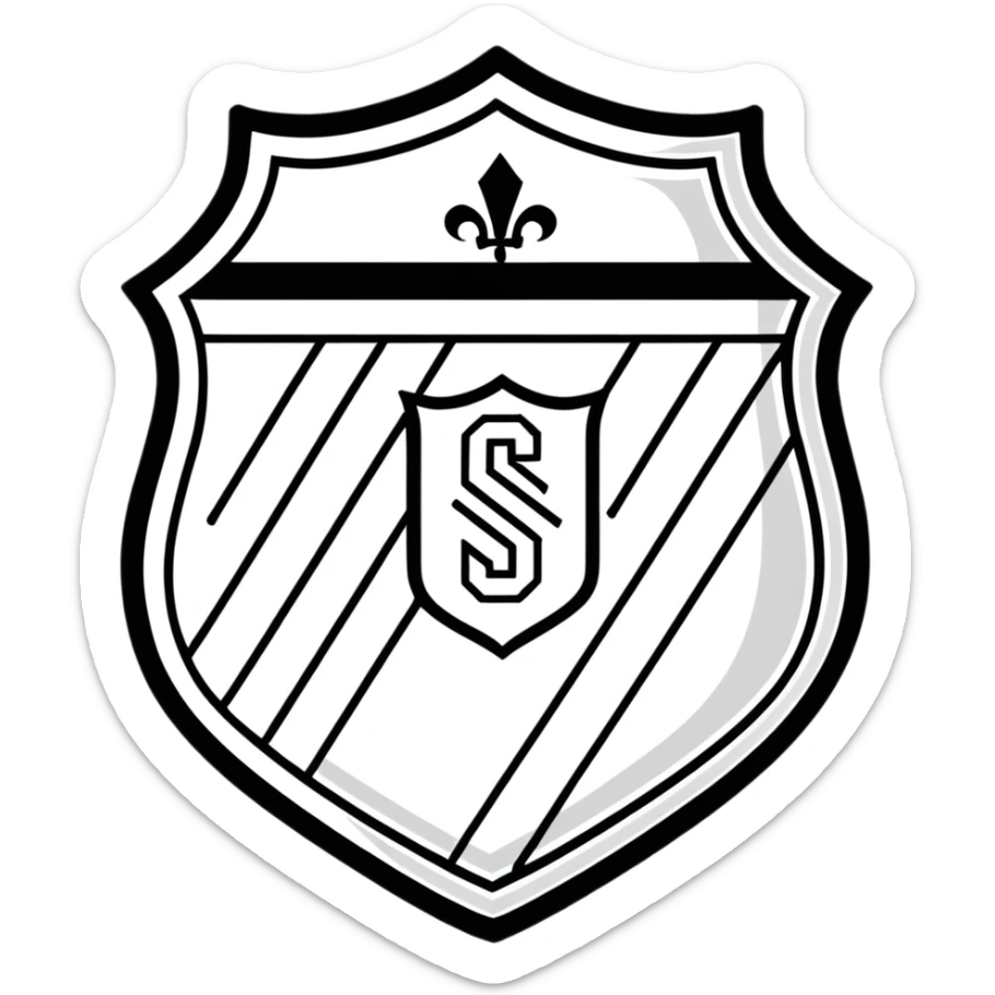 Football club SCO Angers logo, black and white striped shield, soccer emblem from France sticker