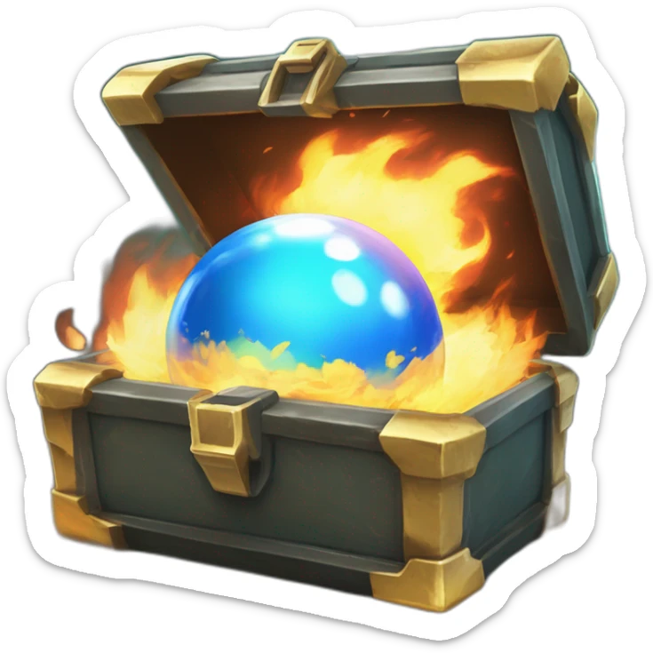 Pokemon Game LootCase Color Cyan Fire Flame Rich Treasure Legendary Epic Pokeballs and Pokemons Inside this have Shiny Glow sticker