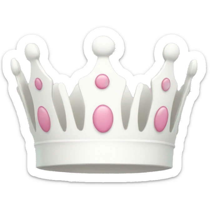 White and pastel pink crown sticker